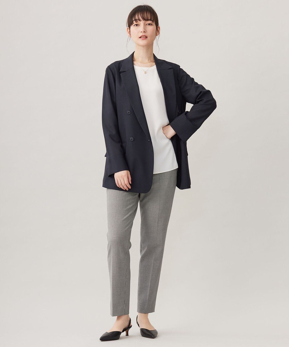 自由区 【洗える】トロピカルストレッチテーラード ジャケット 