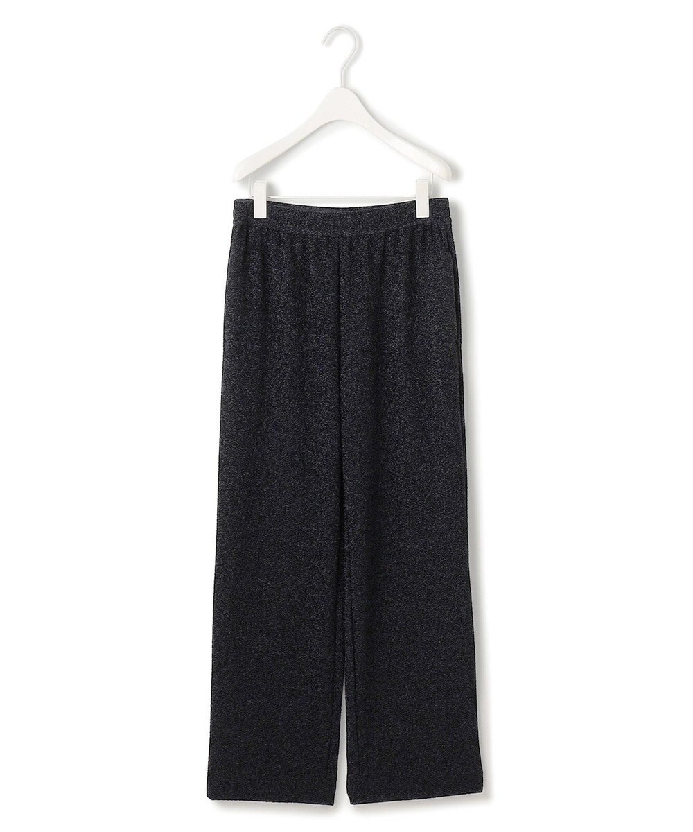 ICB L 【洗える】 シャイニーラメジャガード セミワイドパンツ 