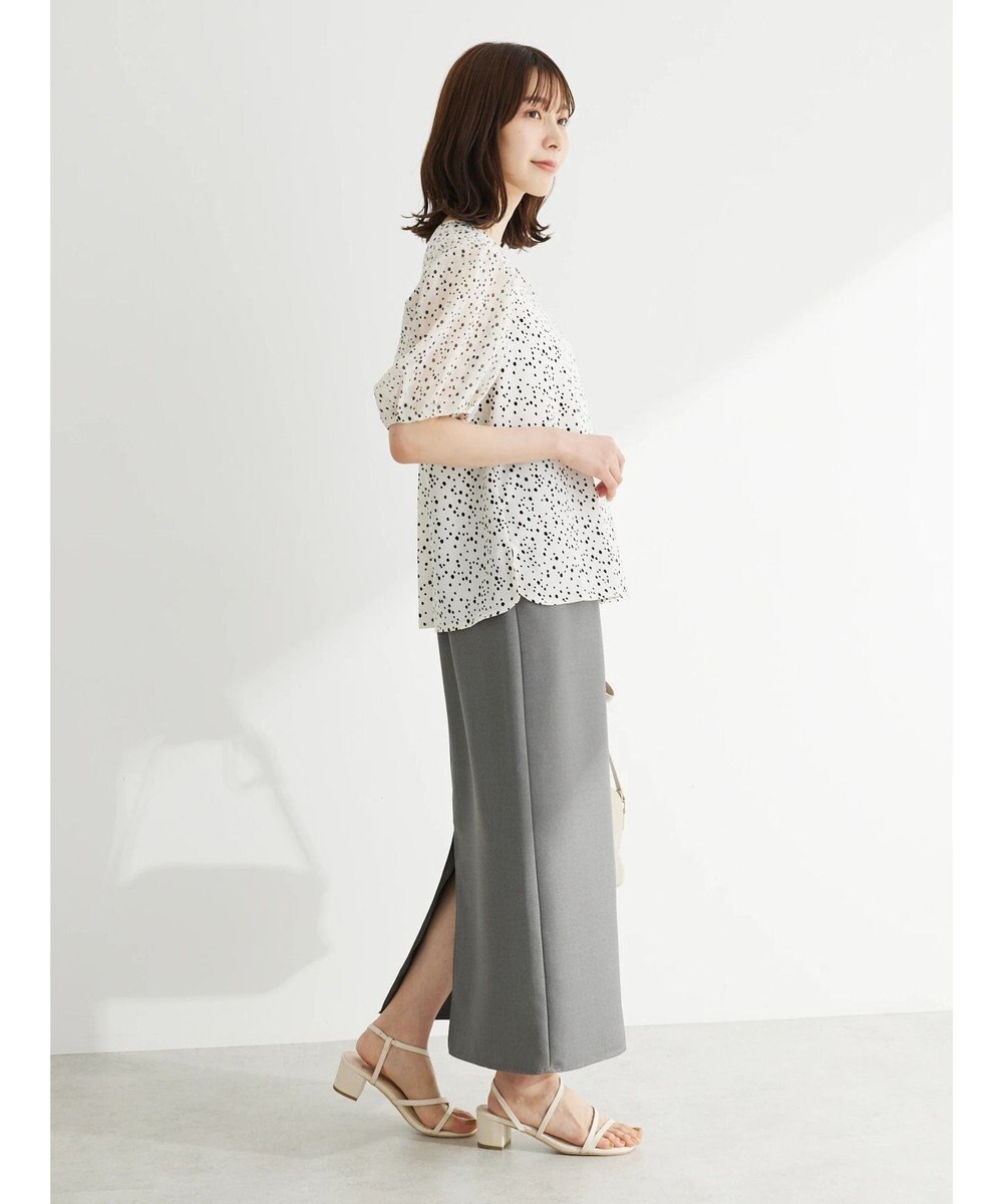 Green Parks 異素材ドットブラウス 