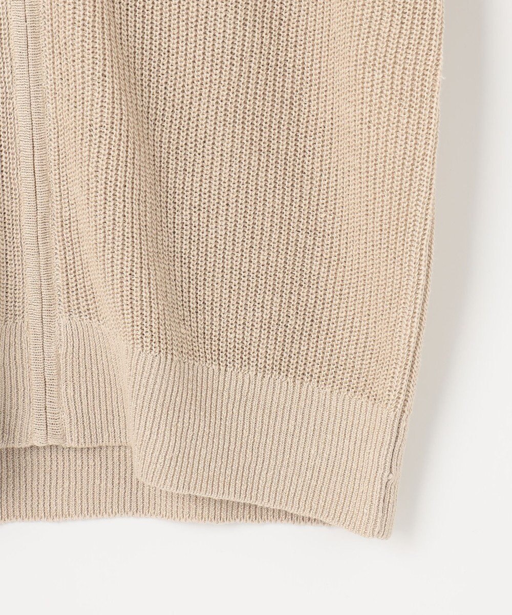 自由区 S 【洗える】リネンミドルゲージフーディ ニット 