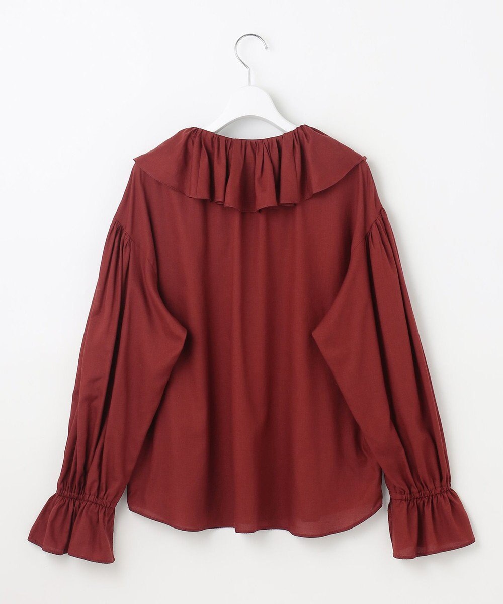 23区 【SLOW/一部店舗限定】テンセルコットンジョーゼット フリル ブラウス 