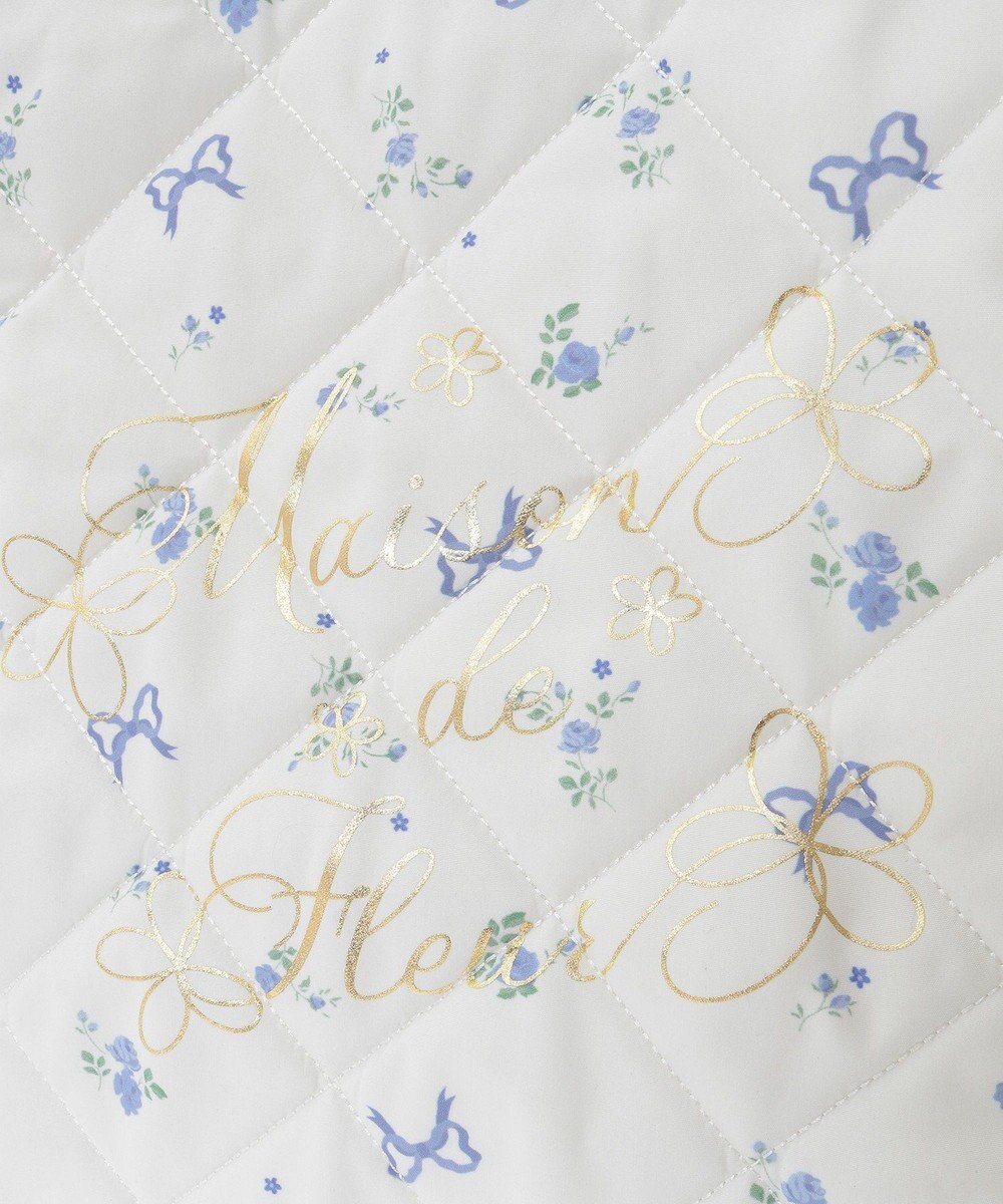 Maison de FLEUR フラワーリボンプリントスクエアトートバッグ 