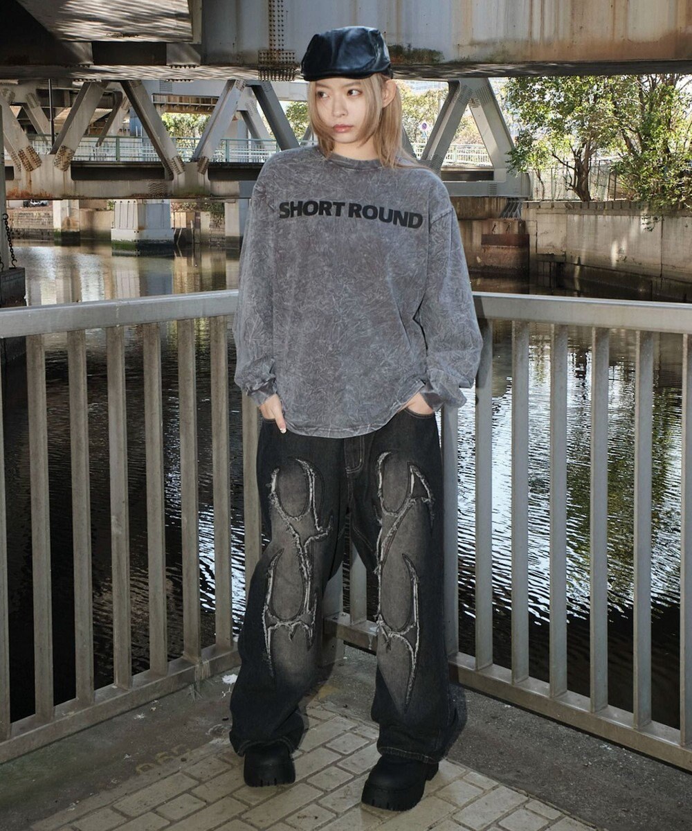 WEGO 【ユニセックス着用ITEM】ケミカルウォッシュグラフィックT（LS） 