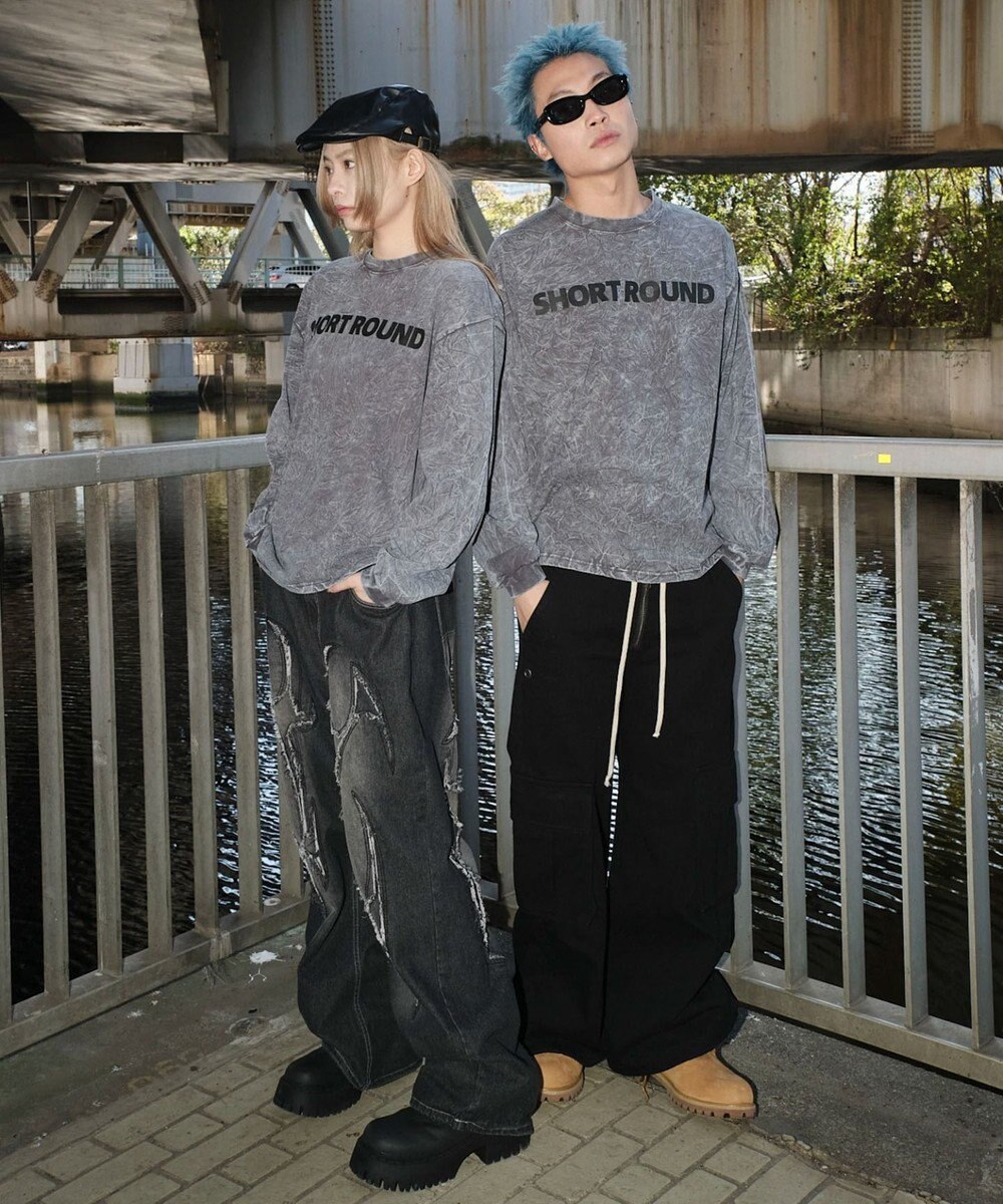 WEGO 【ユニセックス着用ITEM】ケミカルウォッシュグラフィックT（LS） 