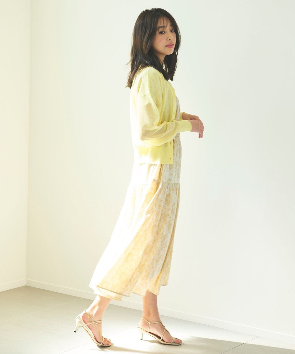 Feroux 【洗える】シアーカラー カーディガン 