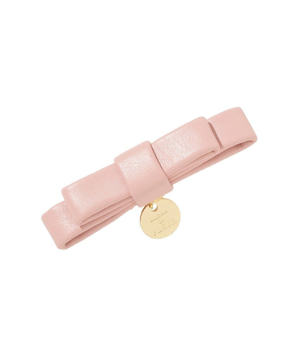 Maison de FLEUR 【2個セット】フェイクレザーリボンクリップセット 