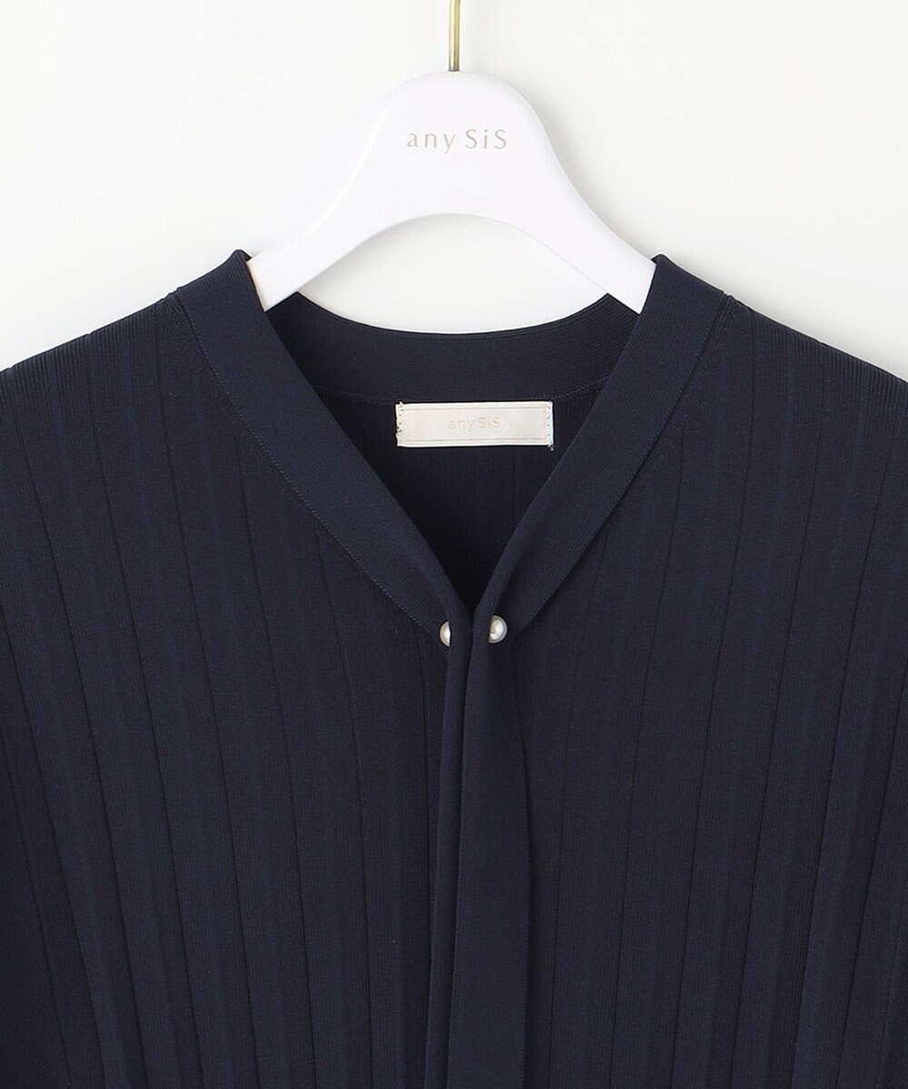 ANY SIS 【UVケア】ボウタイフレアスリーブ ニット 