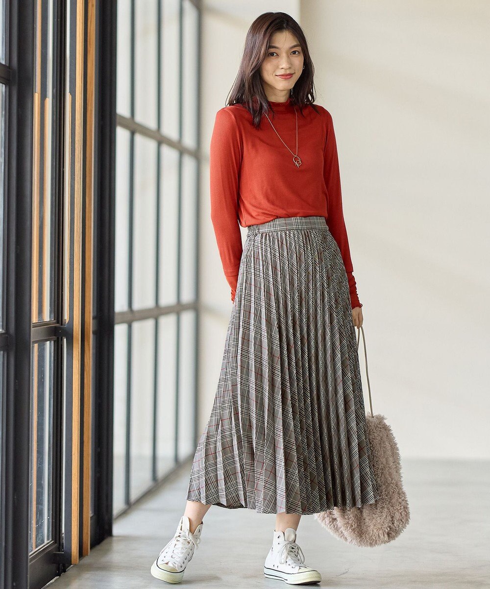 ANY 【新色追加/ウエストゴム】ウーリッシュプリーツスカート 