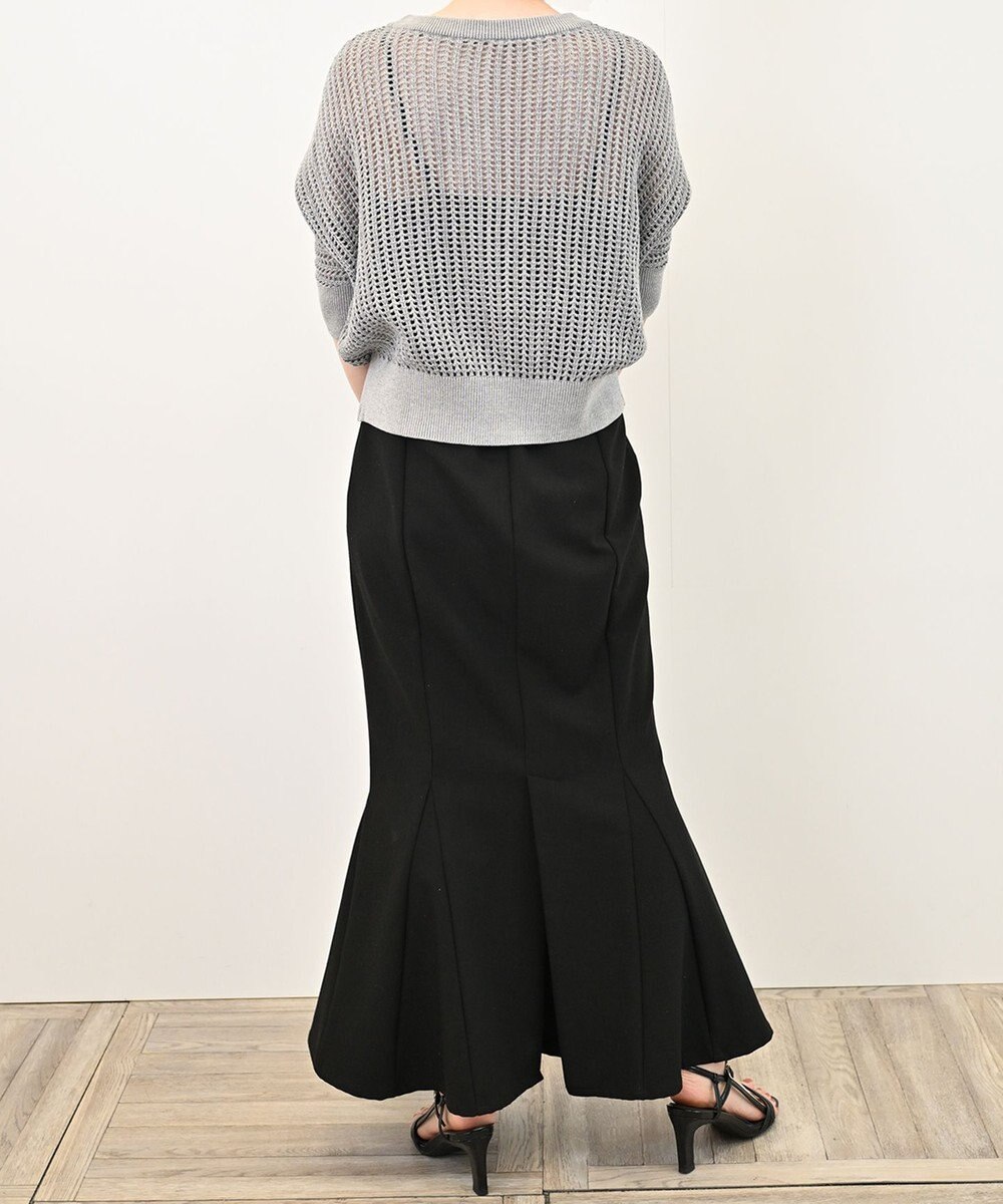 TOQUE 25SS新作〈大草直子さんアドバイザー〉【天然素材】シルク×コットン粗メッシュニットドルマンスリーブ5分袖 