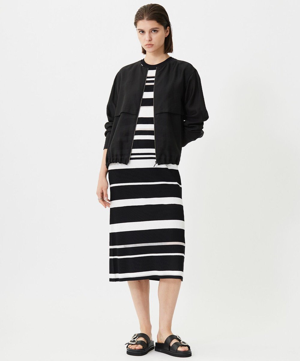 ICB 【接触冷感・速乾・洗える】 リヨセルナイロンワッシャー ノーカラーブルゾン 