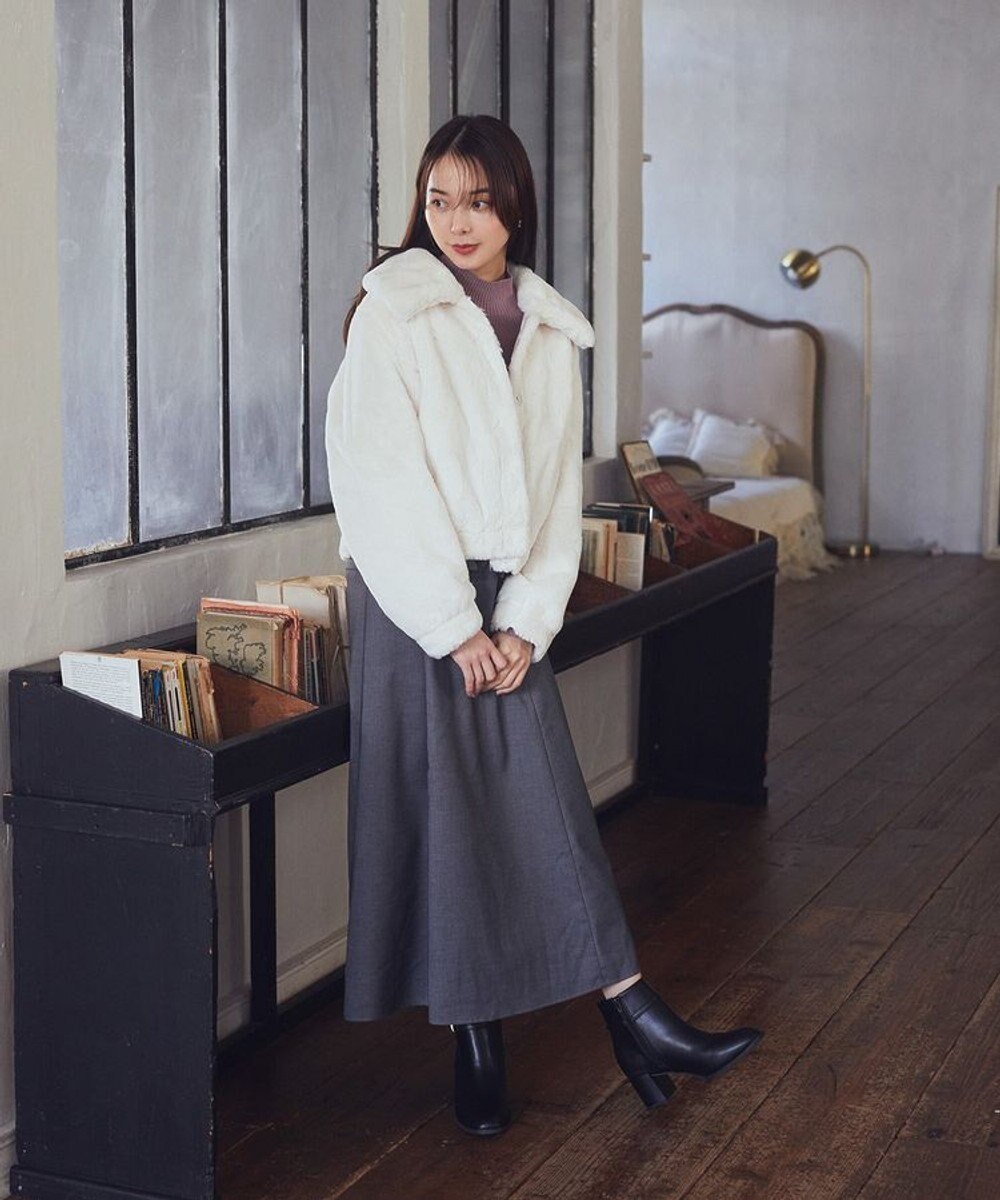 earth music&ecology ファーショートコート 