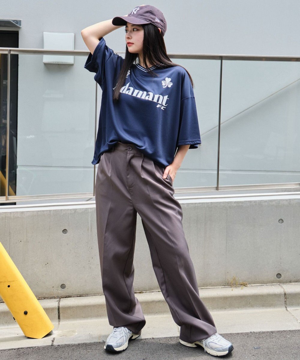 WEGO 【２点セット/ユニセックス着用ITEM/吸水速乾】アクセ付きメッシュロゴT（SS） 