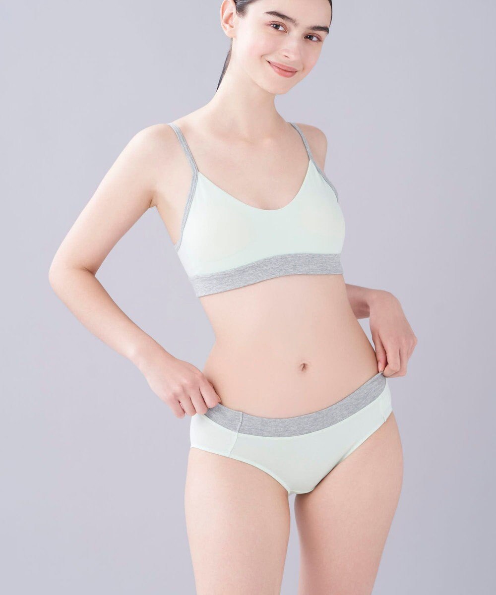 une nana cool 綿ベア天竺 カラーブロッキング ノンワイヤーブラジャー 