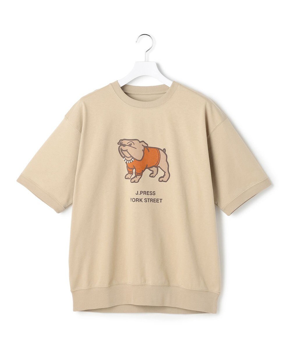 J.PRESS YORK STREET 【UNISEX】ブルドックプリント クルーネック Tシャツ 