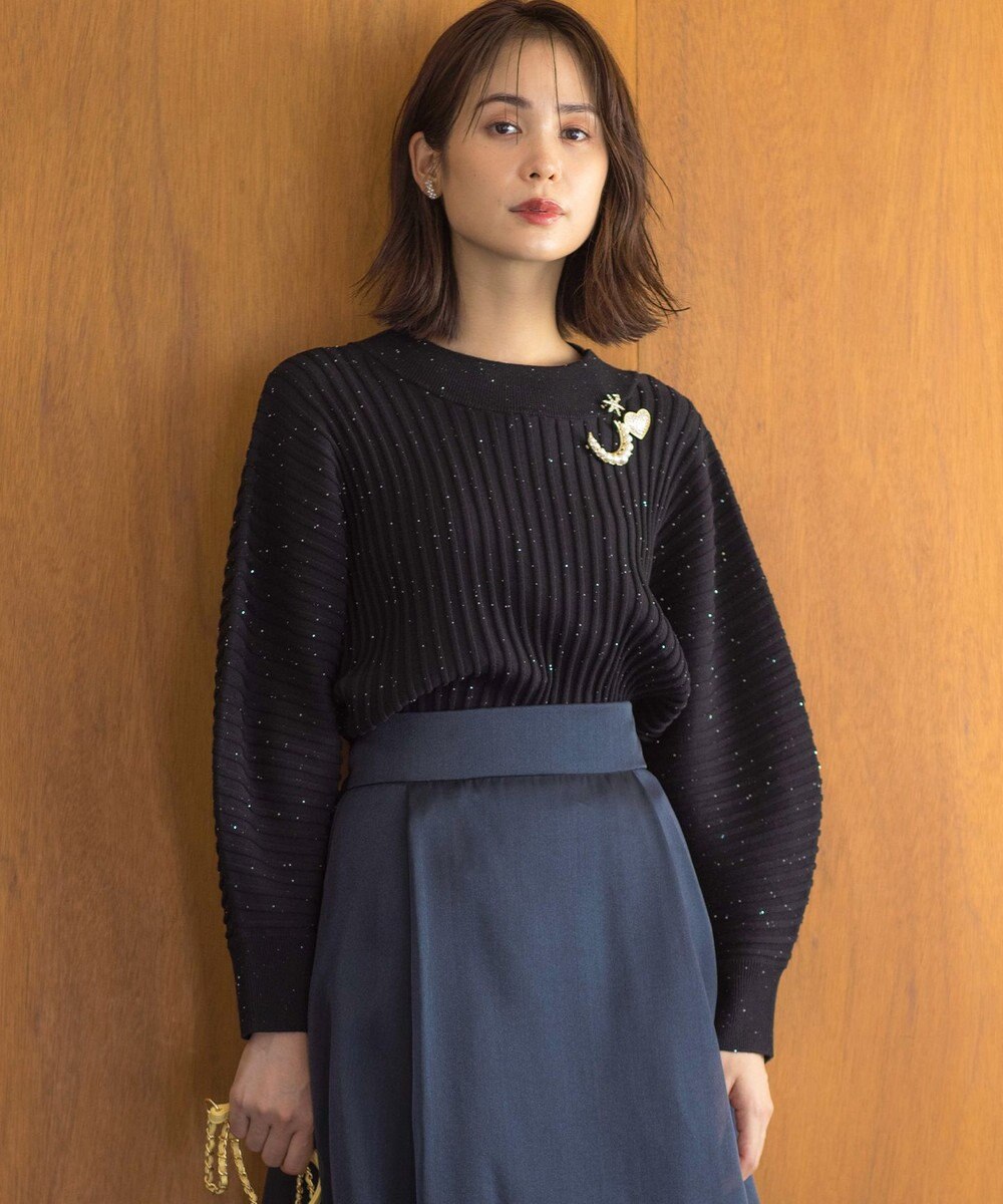 組曲 【手洗い可】ELENAスパンコールドルマン ニット 