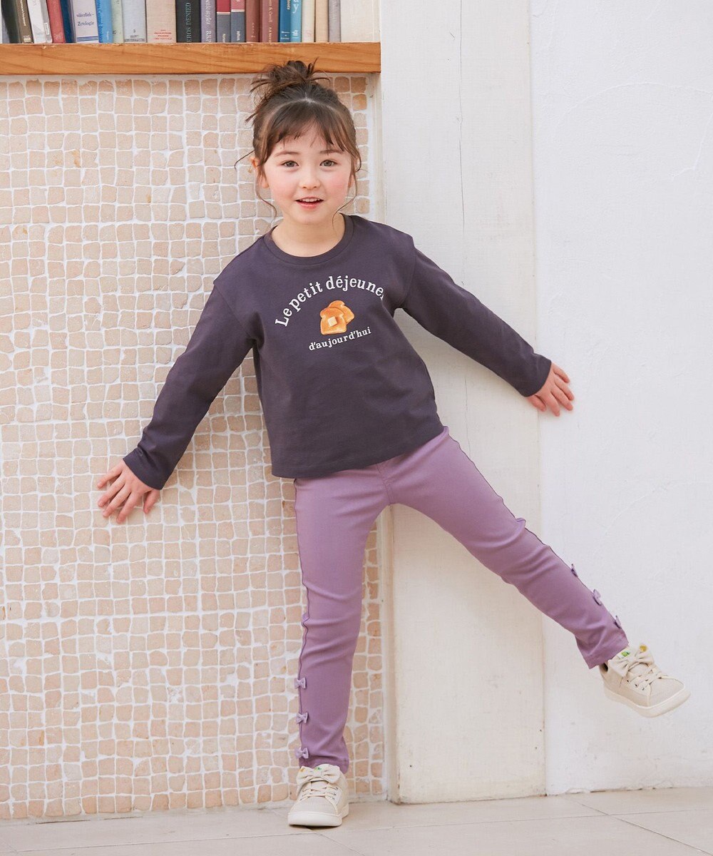 ANY KIDS 裾リボンストレート パンツ 