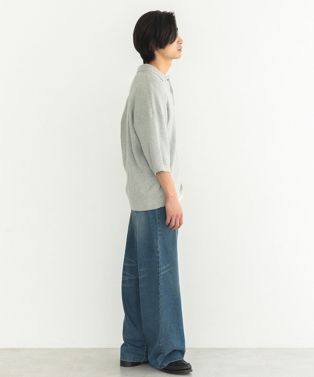 CRAFT STANDARD BOUTIQUE 透かし編み半袖ニットポロシャツ 