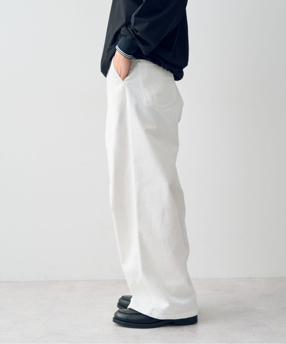 CRAFT STANDARD BOUTIQUE ホワイトデニムハイウエストワイドパンツ 