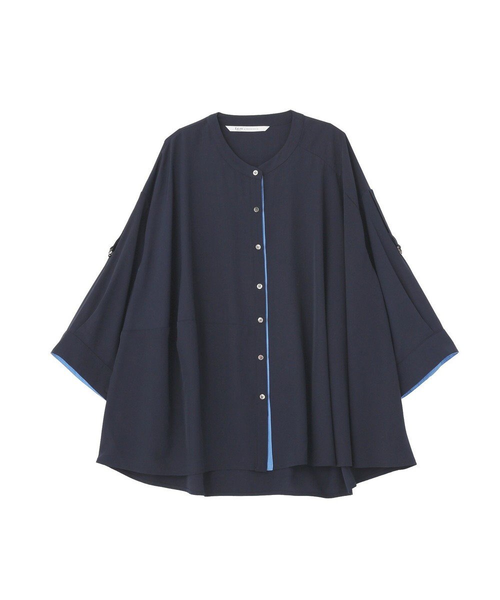 YECCA VECCA 2wayドロストスリーブバンドカラーシャツ 