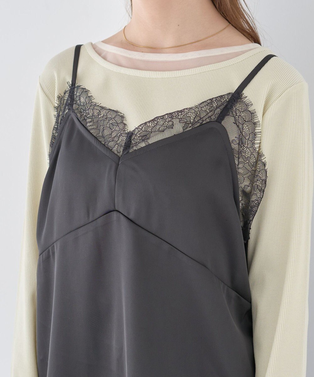 earth music&ecology 【予約】ランジェリーライクレースキャミ 