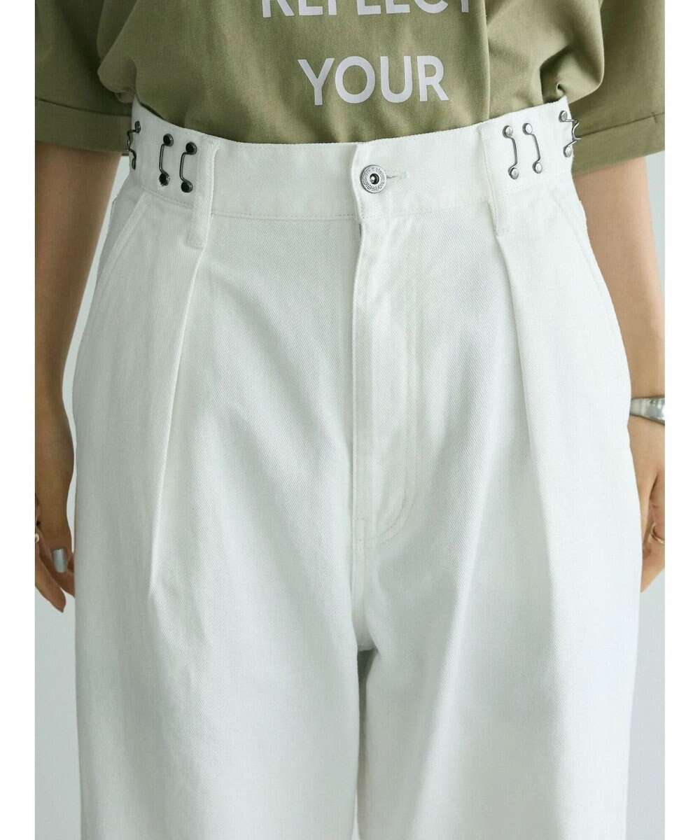 CRAFT STANDARD BOUTIQUE ホワイトデニムハイウエストワイドパンツ 