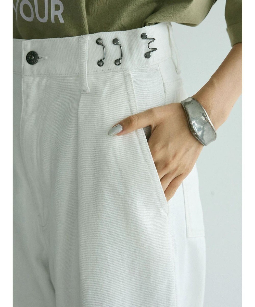 CRAFT STANDARD BOUTIQUE ホワイトデニムハイウエストワイドパンツ 