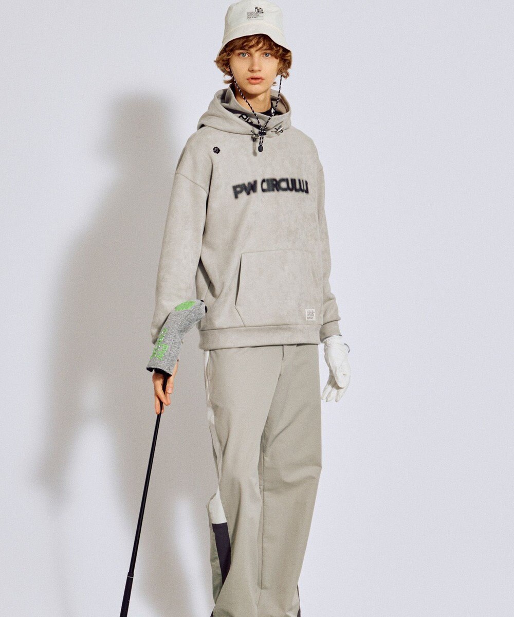 PW CIRCULUS 2025 NEW！【手洗い洗濯可】【MEN】キャットグラフィック スエードライク デタッチャブルフーディ ゴルフ 