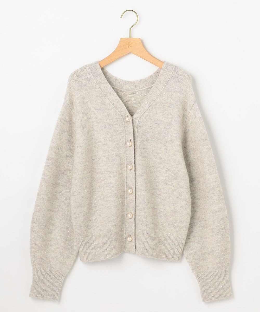 組曲 【加藤ローサさん着用 / 前後着用可】スパンコールヤーン カーディガン 