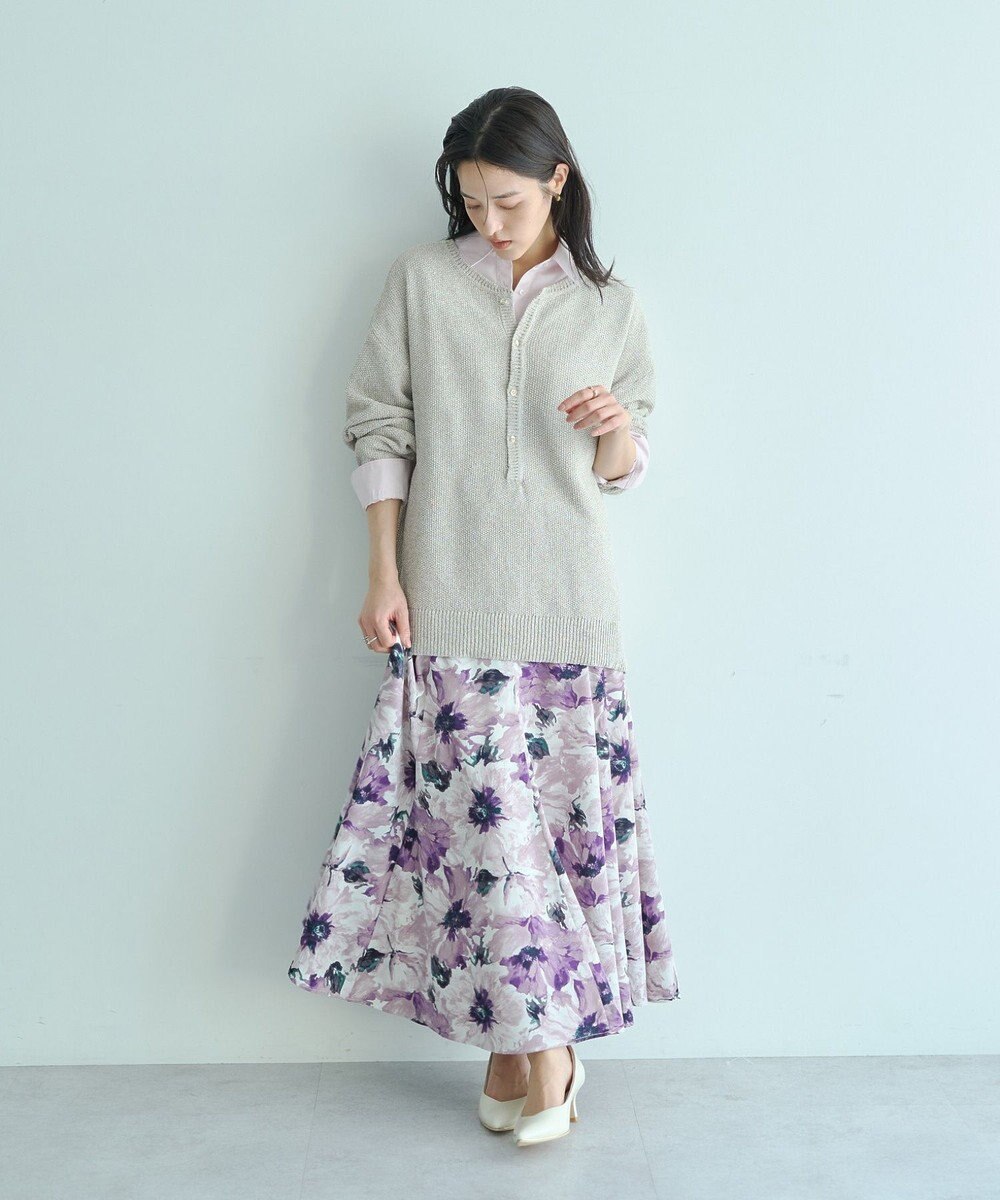 YECCA VECCA 2wayヘンリーネックルーズニット 