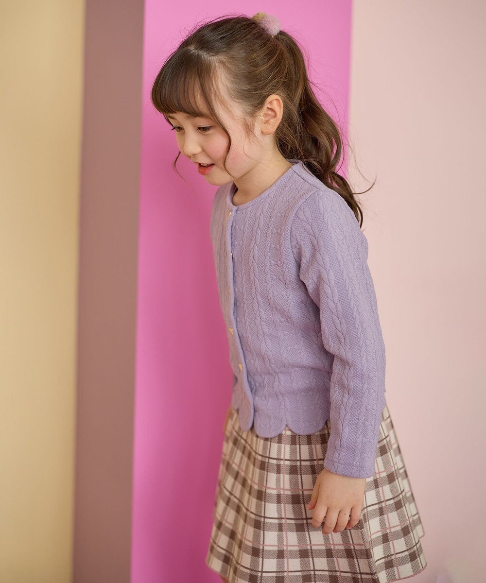 ANY KIDS ふくれ ジャガード カーディガン 