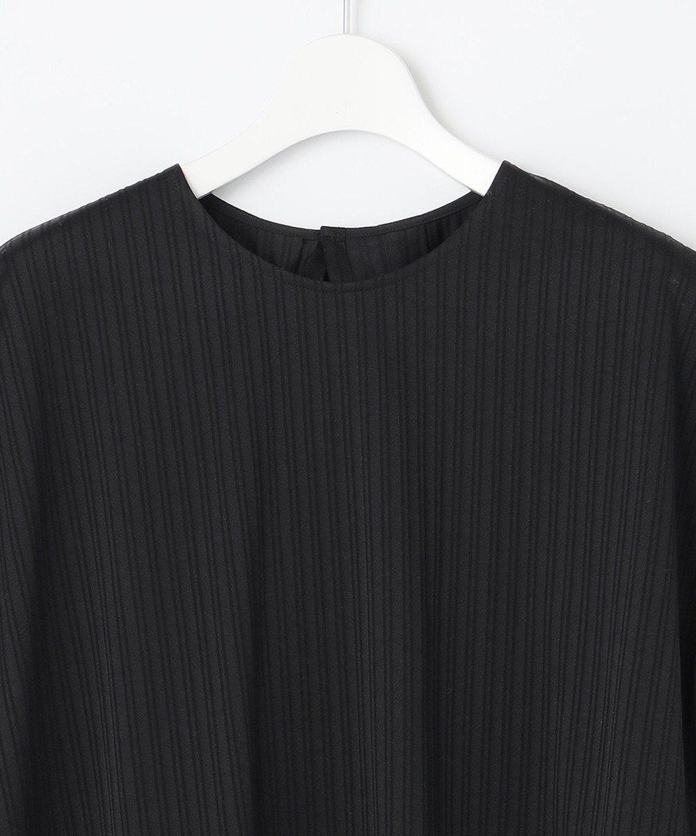 自由区 【XSサイズ～/洗える】ストレッチシャーティング フレンチスリーブブラウス 