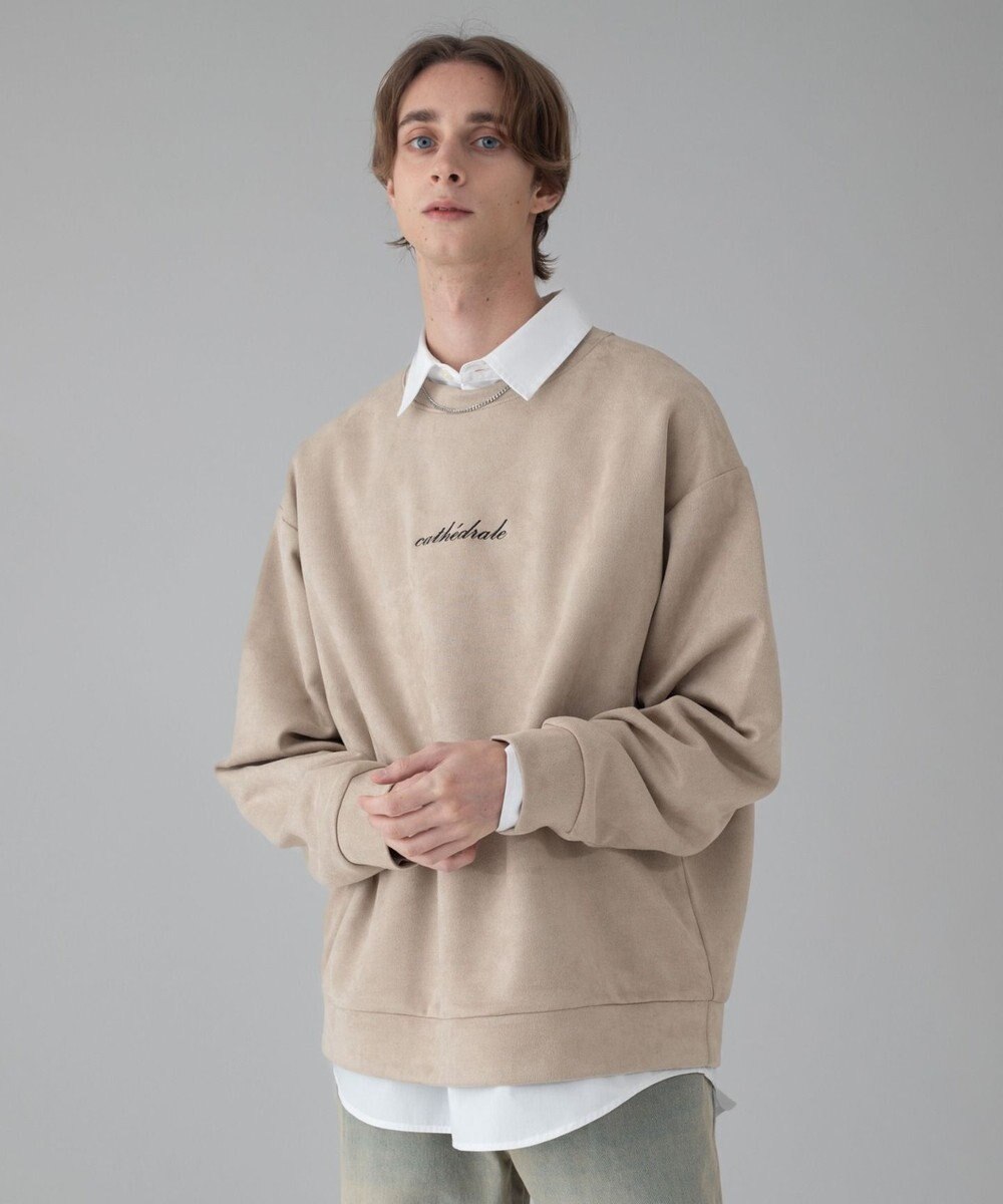 WEGO 【ユニセックス着用ITEM/2点SET/MLサイズ展開】アクセ付きフェイクスウェードプルオーバー 