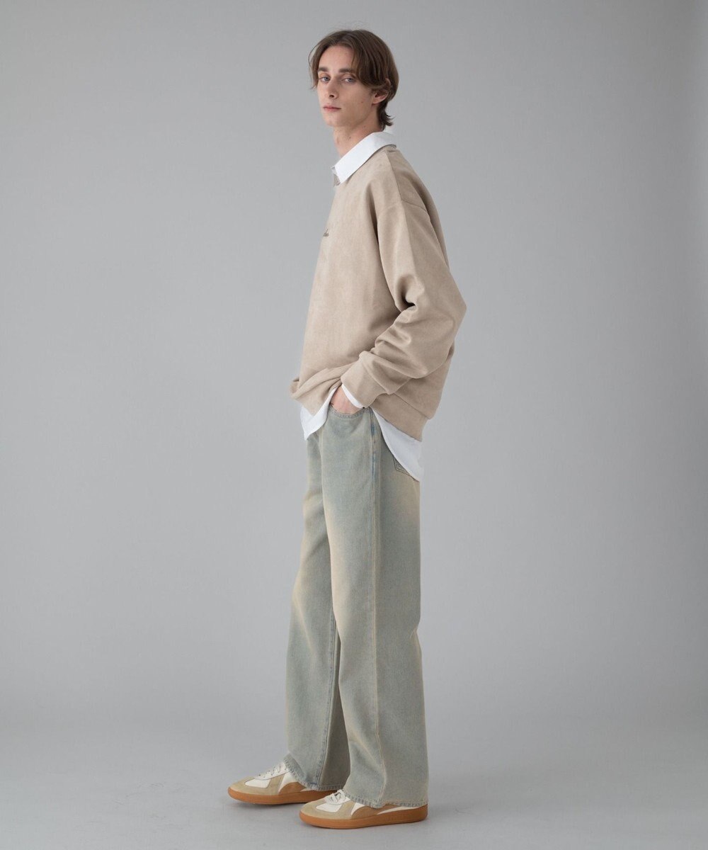 WEGO 【ユニセックス着用ITEM/2点SET/MLサイズ展開】アクセ付きフェイクスウェードプルオーバー 