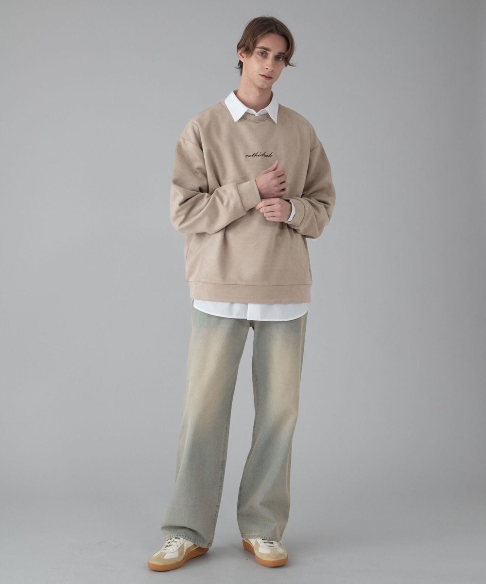 WEGO 【ユニセックス着用ITEM/2点SET/MLサイズ展開】アクセ付きフェイクスウェードプルオーバー 