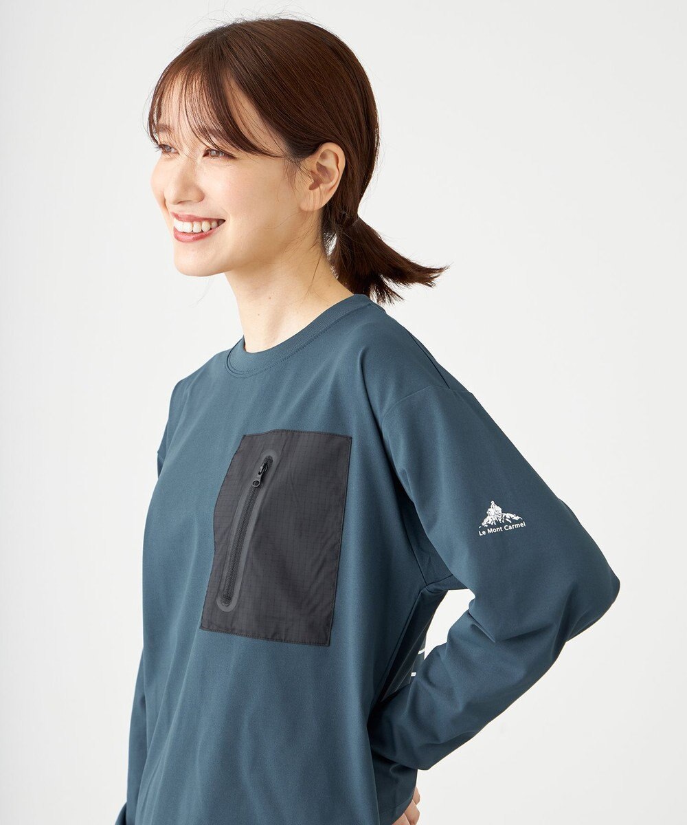 SHARE PARK LADIES 【UVカット・吸水速乾・ストレッチ・軽量 】ＺＩＰポケットＴシャツ（S・Mサイズ） 