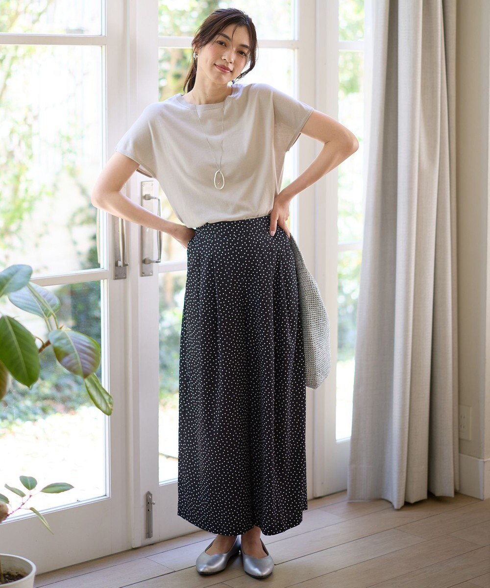 ANY 【接触冷感/UVカット/抗菌防臭/手洗い可/アンチピリング】ファンクションフレンチスリーブニット 