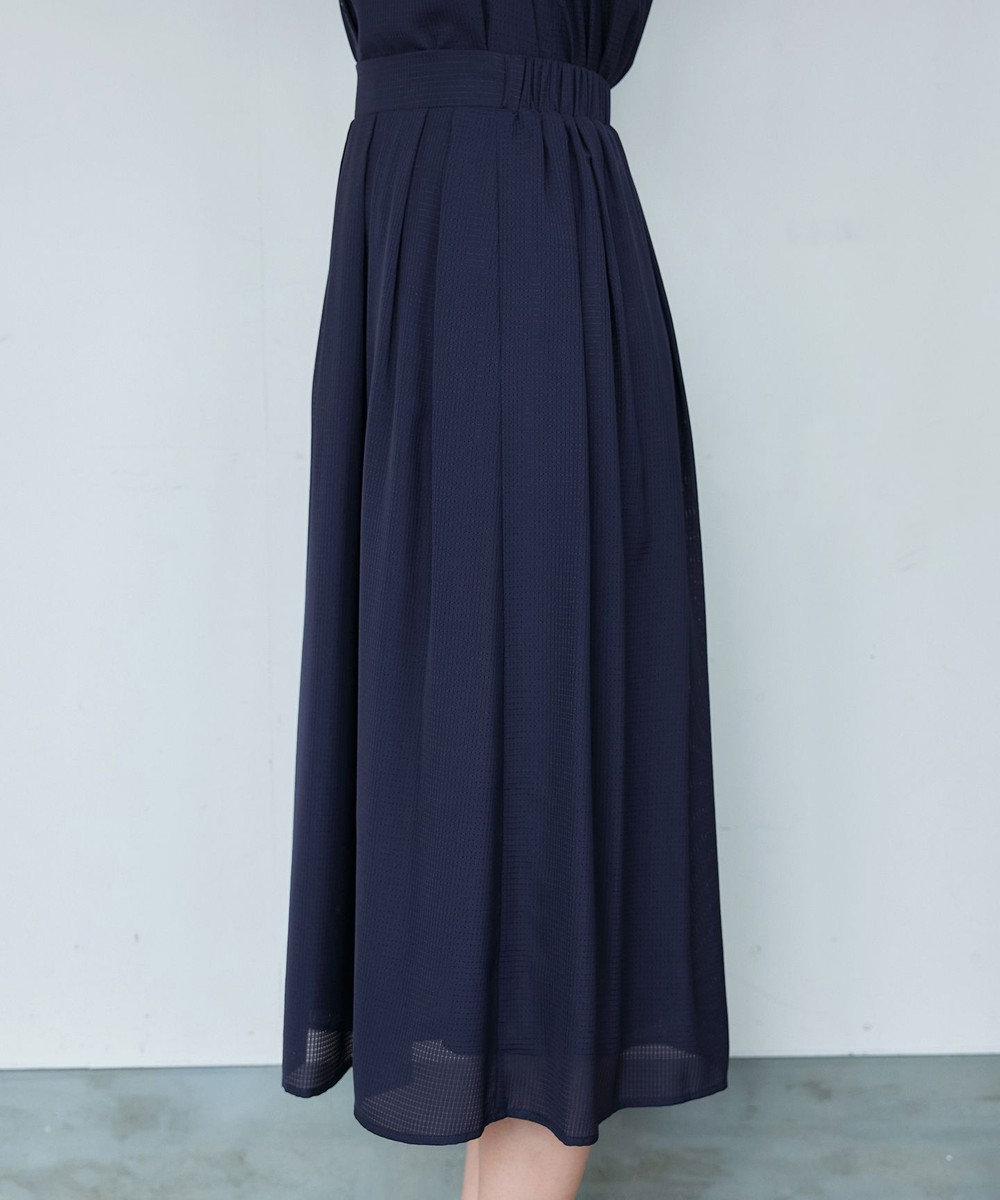 Tiaclasse L 【セットアップ対応・洗える】シアーチェックフレアスカート 