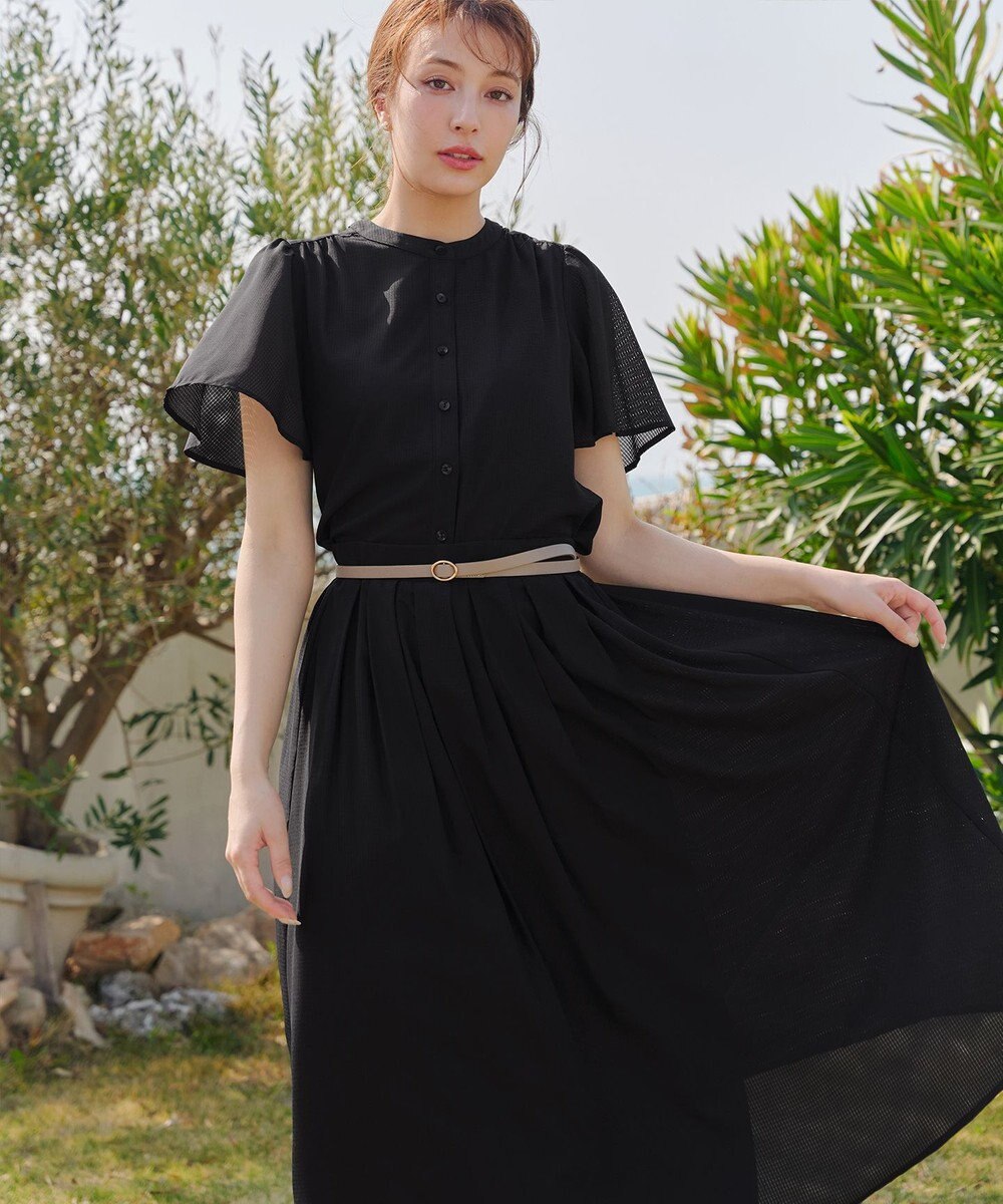 Tiaclasse L 【セットアップ対応・洗える】シアーチェックフレアスカート 