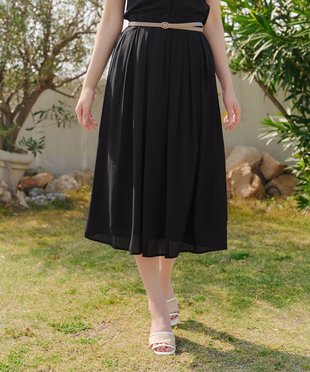 Tiaclasse L 【セットアップ対応・洗える】シアーチェックフレアスカート 