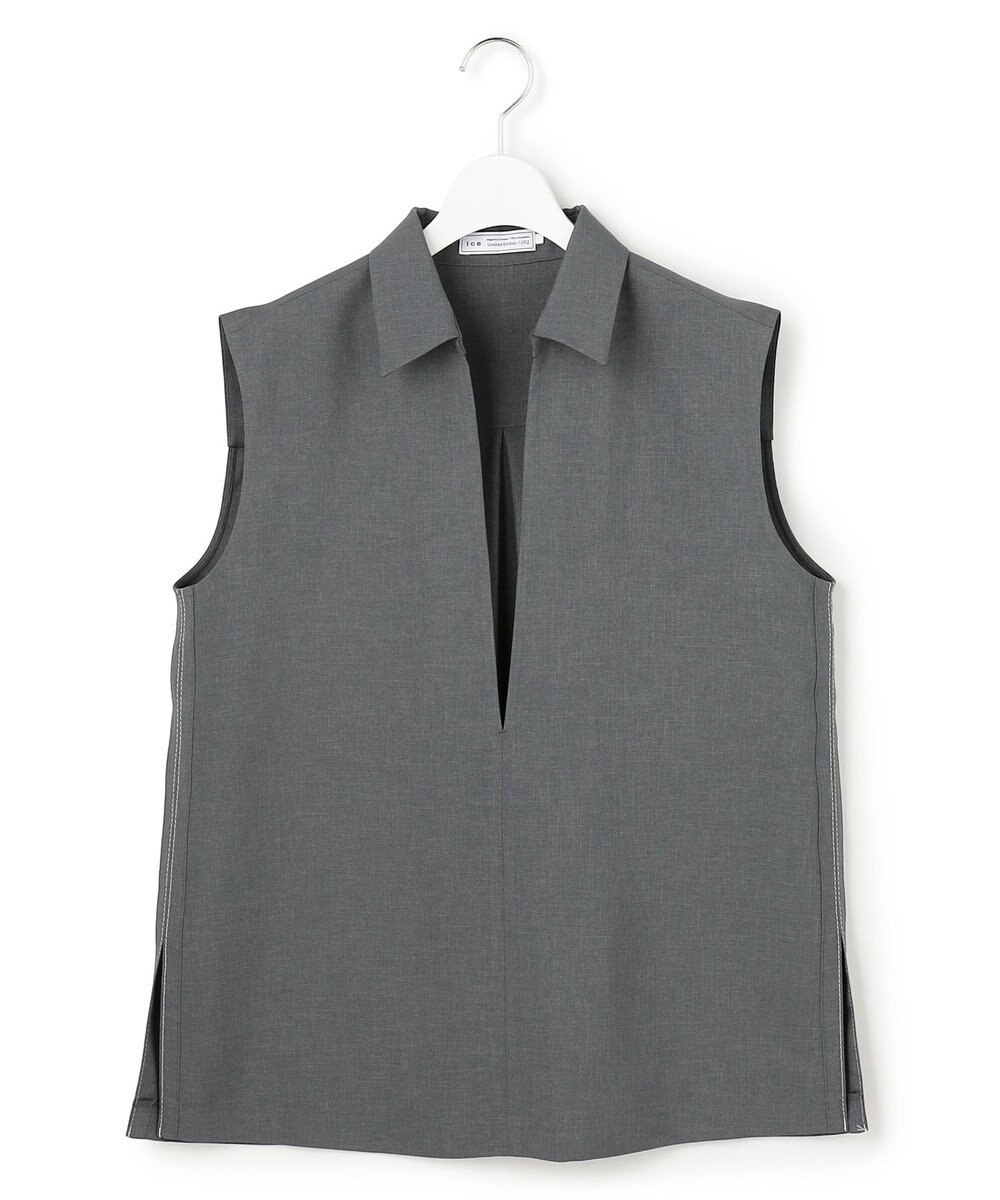 ICB 【WEB＆一部店舗限定】SerikaWorsted ノースリーブスキッパーブラウス 