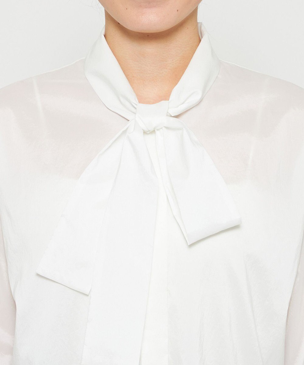 uncrave シルクライクタフタ ボウタイブラウス 