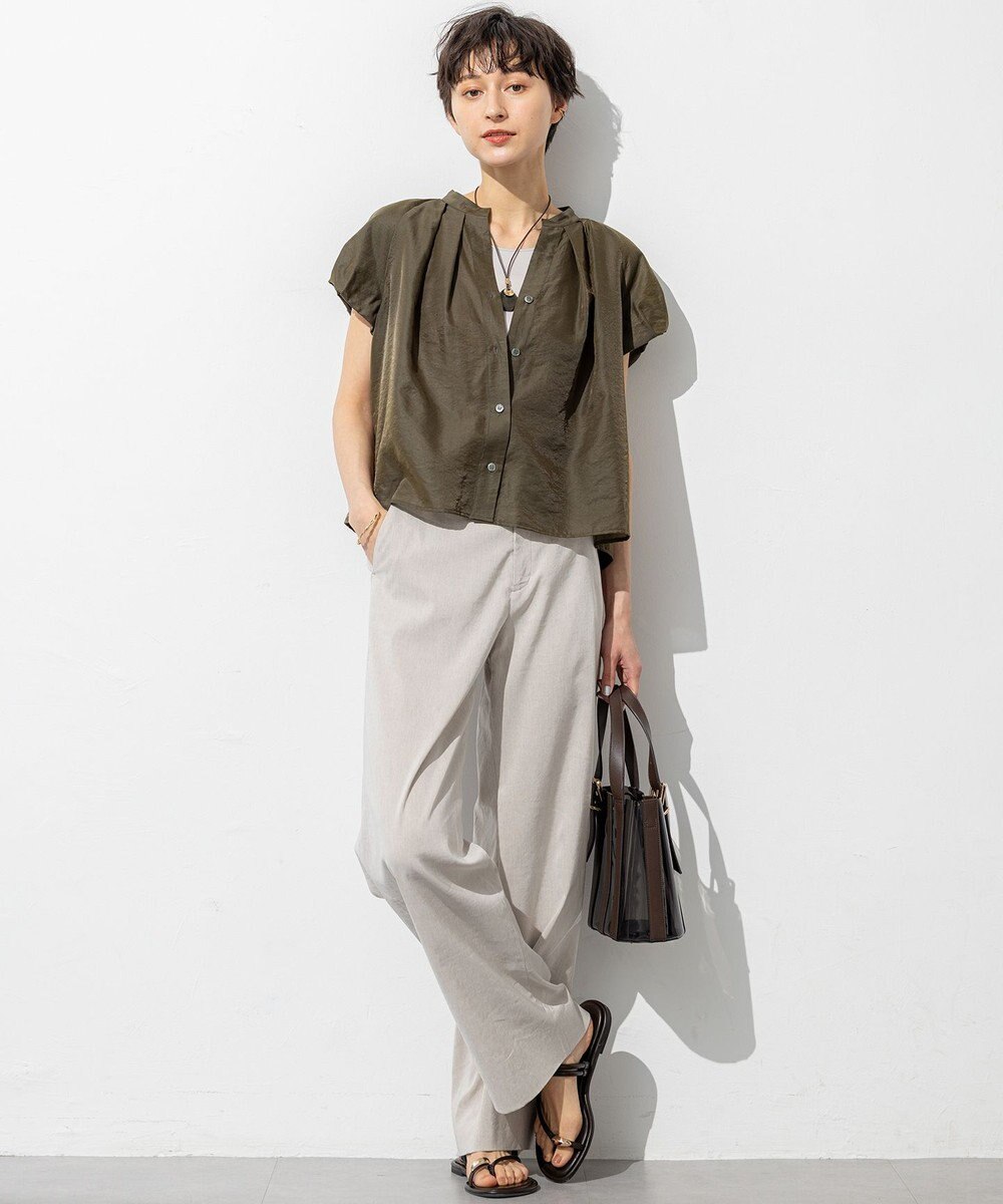 23区 S 【SLOW/一部店舗限定】ブライトヴィンテージクロス タック ブラウス 