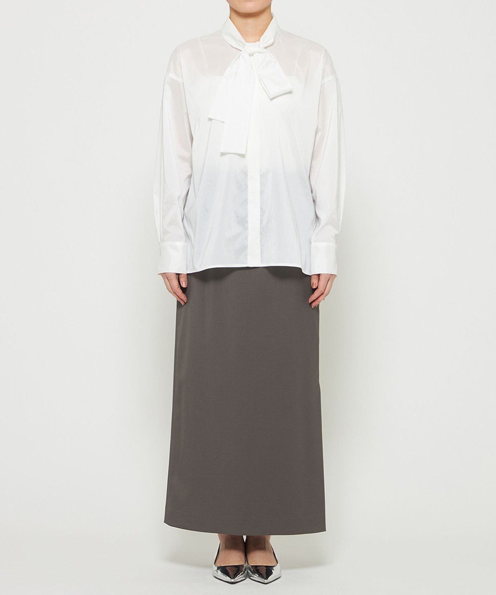 uncrave シルクライクタフタ ボウタイブラウス 