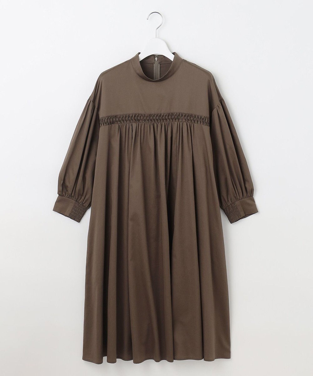 23区 【SLOW/一部店舗限定】ウォッシュドコットンサテン ワンピース 