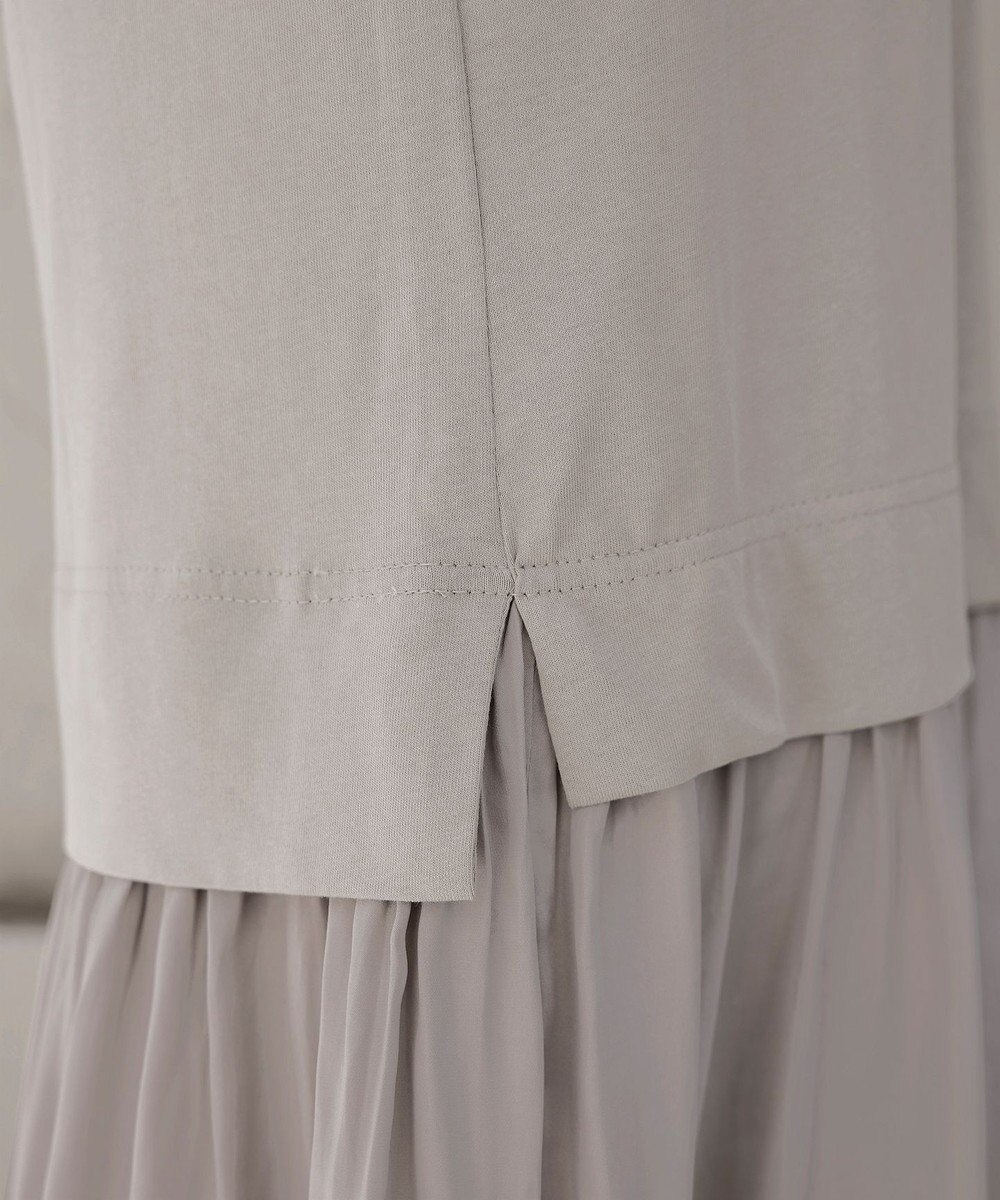 Tiaclasse 【洗える】カットソーコンビヴィンテージサテンワンピース 