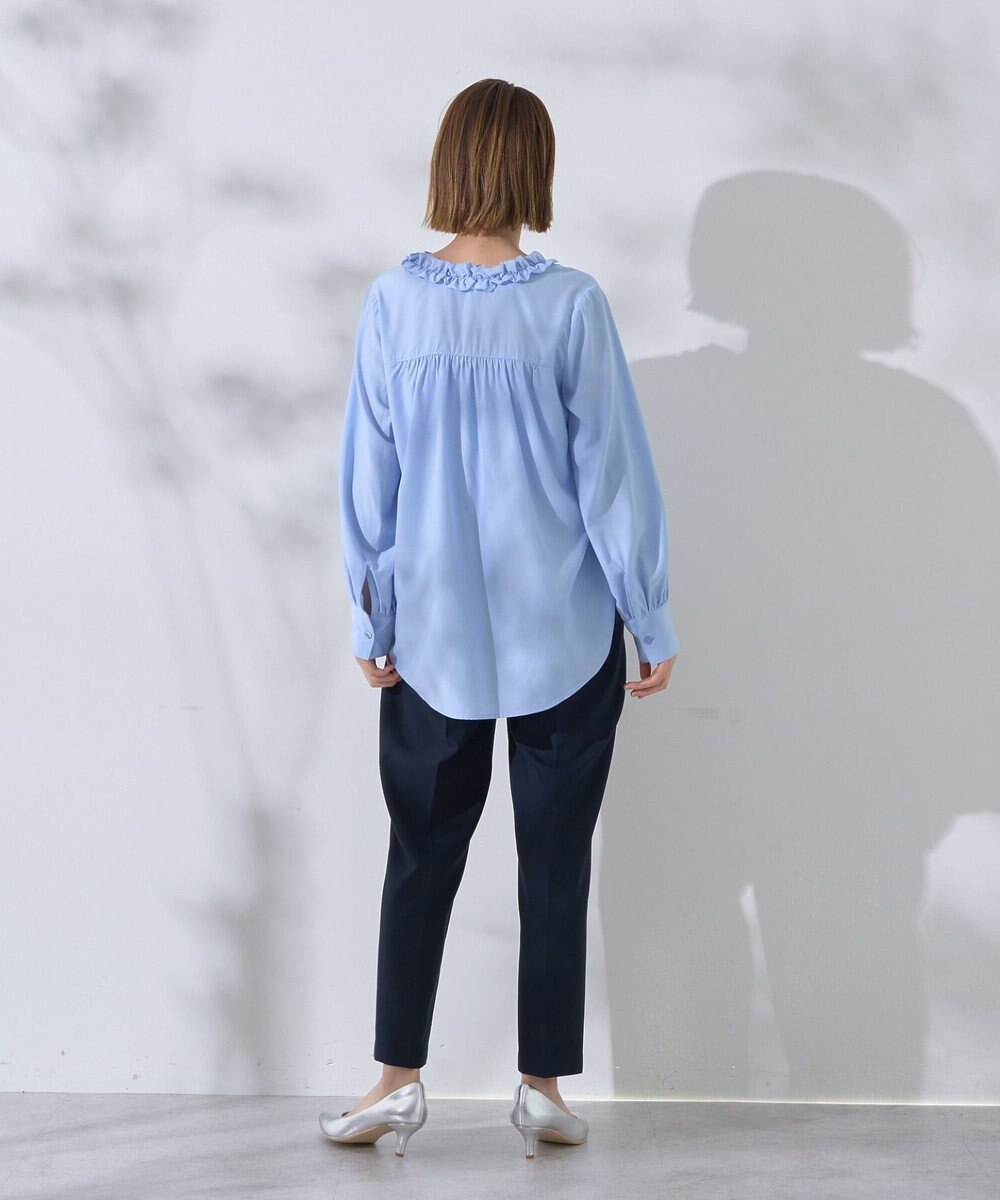 YECCA VECCA フリルVネックブラウス 