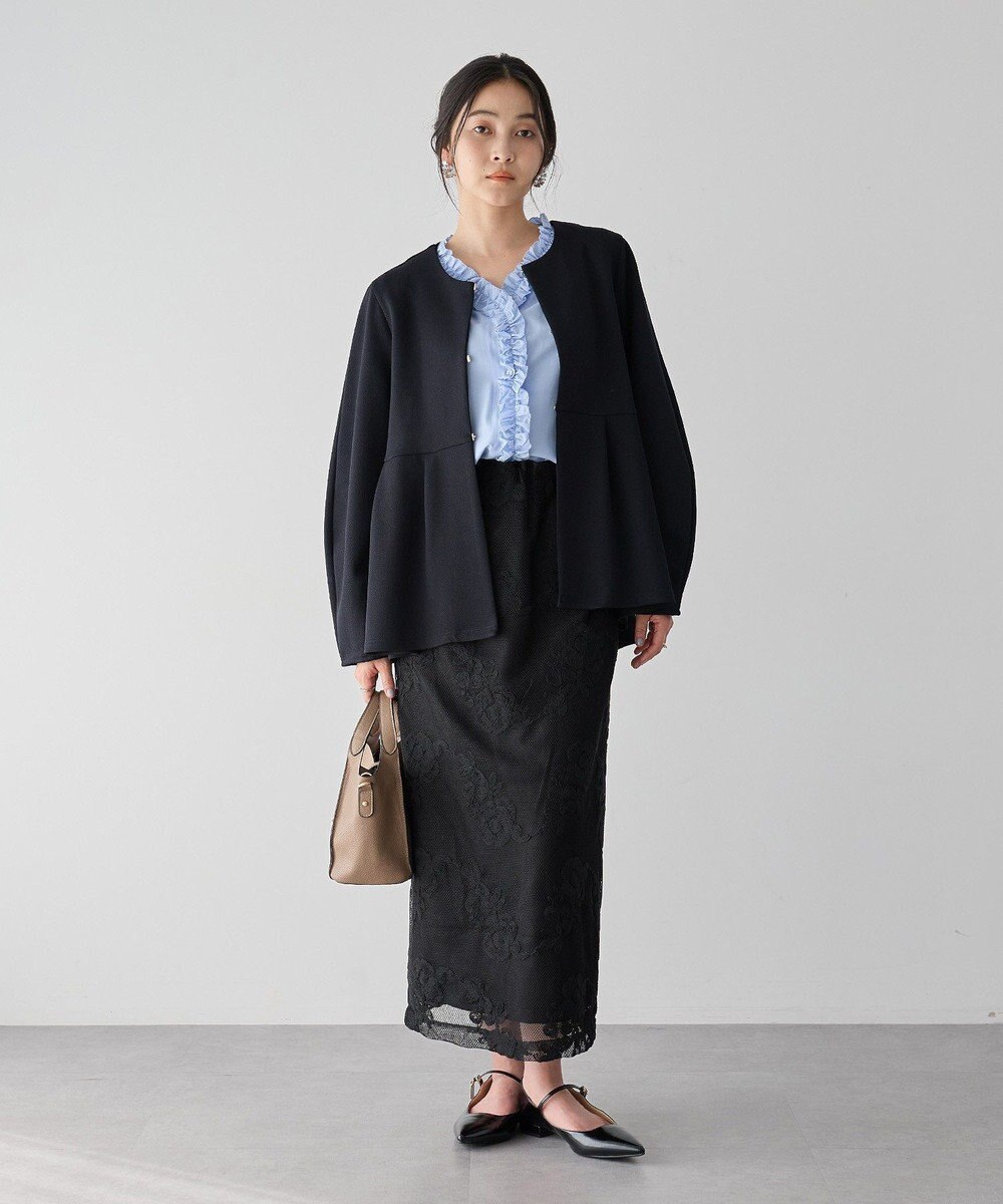 YECCA VECCA フリルVネックブラウス 