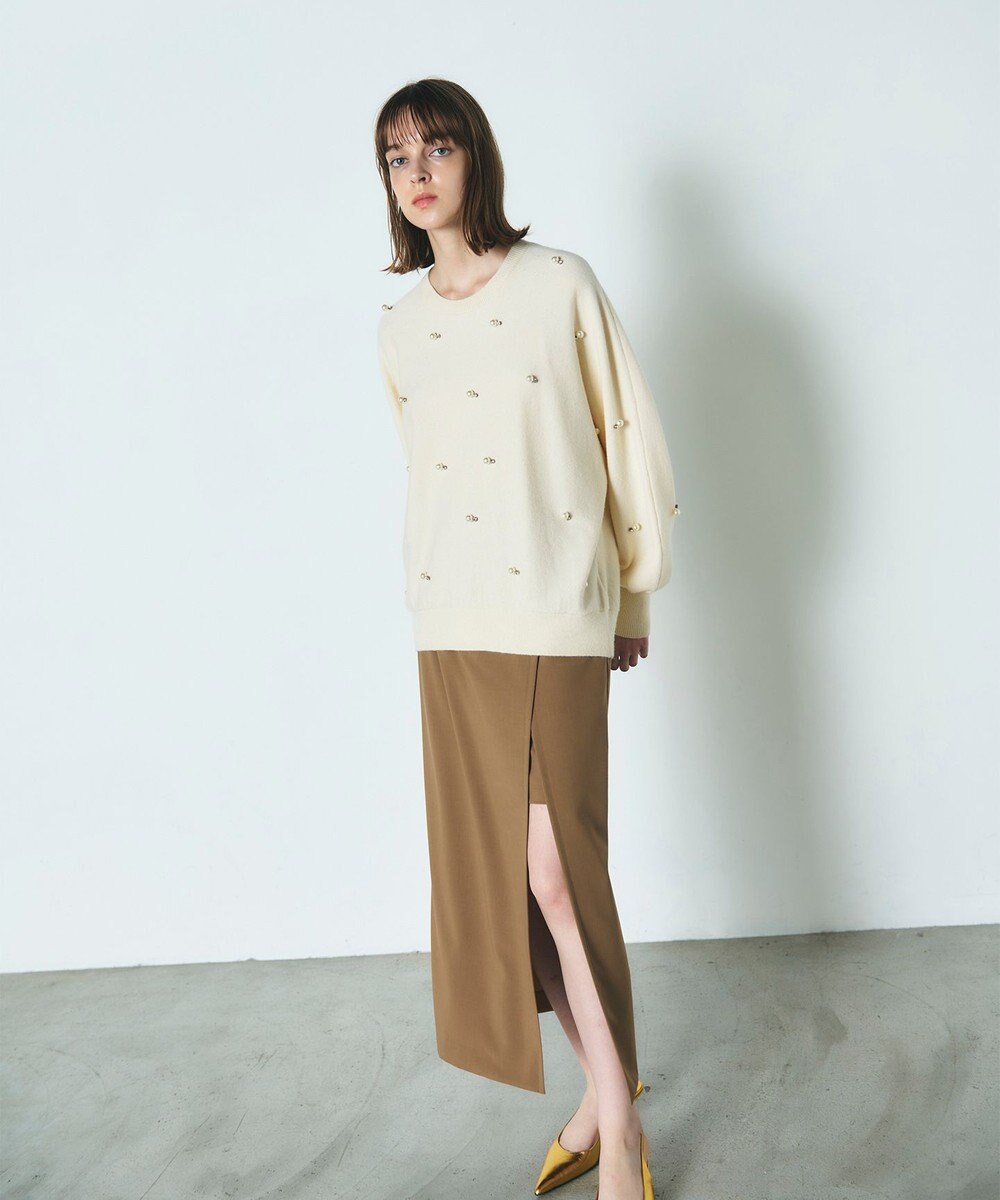 GRACE CONTINENTAL パールドットニットトップ 