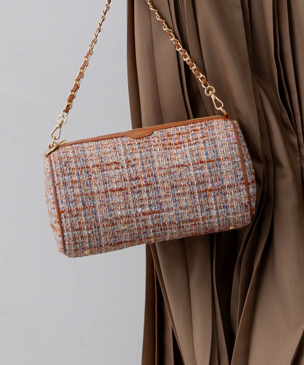 23区 GIOLICAツイード シリンダー ショルダーバッグ 