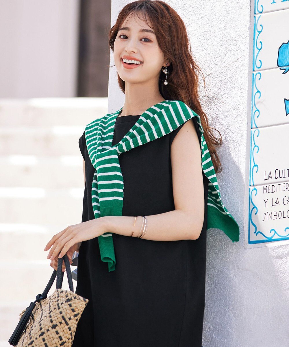 Tiaclasse 【洗える】カットソーコンビヴィンテージサテンワンピース 